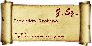 Gerendás Szabina névjegykártya